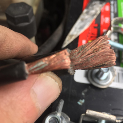 worn wiring in car