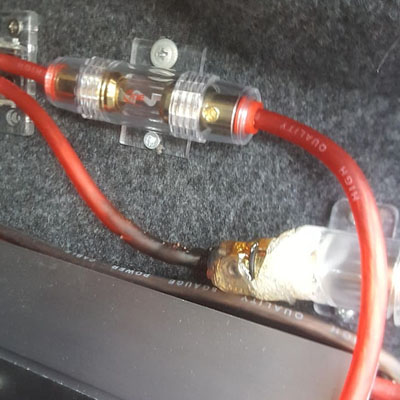 What Causes a Burning Smell in a Car - Melted wiring connection